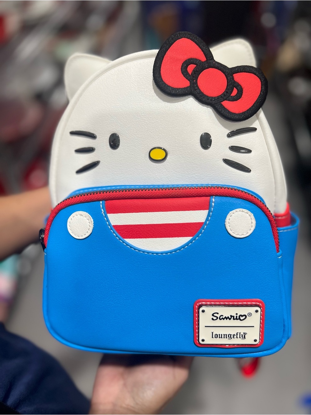 Loungefly Hello Kitty Kids Mini Backpack in White, Blue & Red